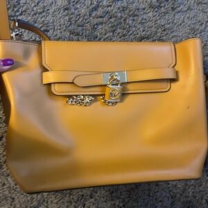 MICHAEL Michael Kors Yellow Shoulder Bag with Gold Accents